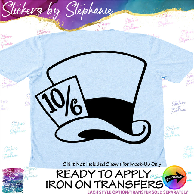 (s01C-020) Mad Hatter's Hat Iron-On Transfer