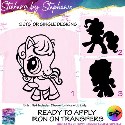 (s01C-022) MLP My Little Pony Silhouette Iron-On Transfer