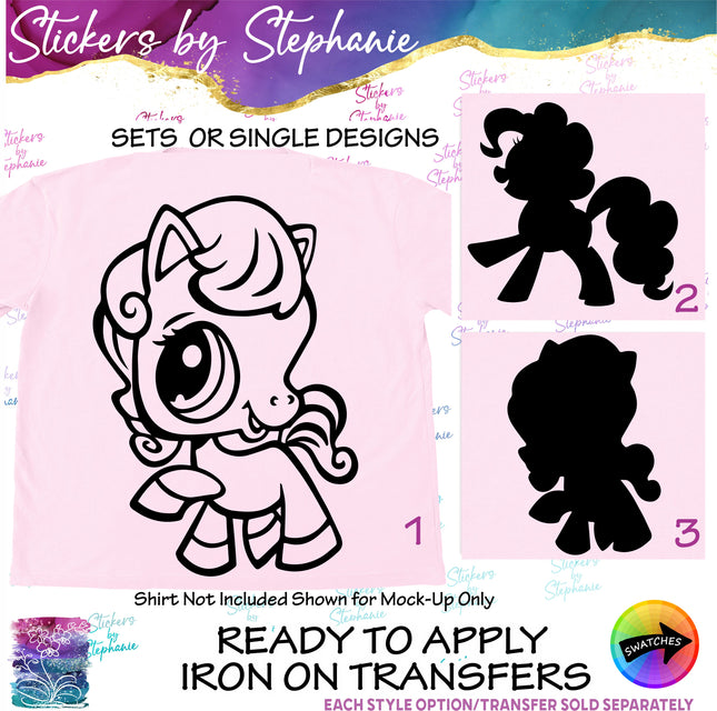 (s01C-022) MLP My Little Pony Silhouette Iron-On Transfer