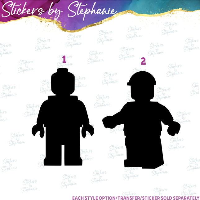 (s01C-027) Lego Minifig Silhouette Iron-On Transfer