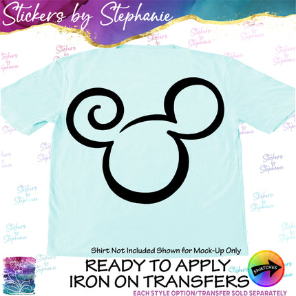 (s01C-004) Mickey Mouse Head Iron-On Transfer or Sticker