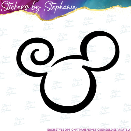 (s01C-004) Mickey Mouse Head Iron-On Transfer or Sticker