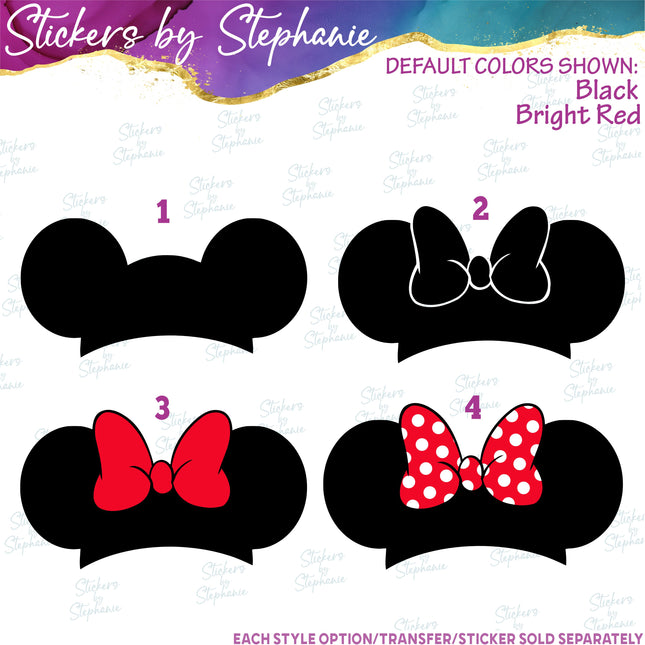 (s01C-006) Mickey Minnie Mouse Earhat Iron-On Transfer