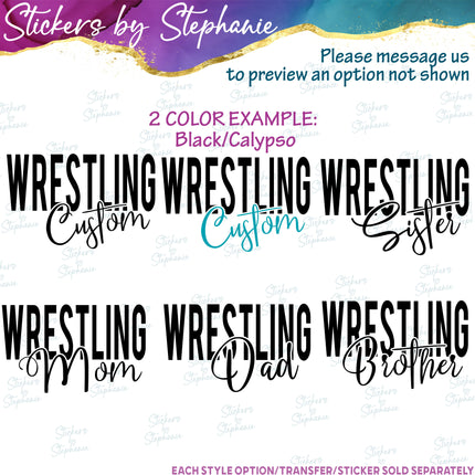 (s05-104) Wrestling Mom Family Text Custom Iron-On Transfer