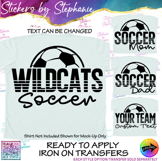 (s05-106) Soccer Mom Team Name Text Custom Iron-On Transfer