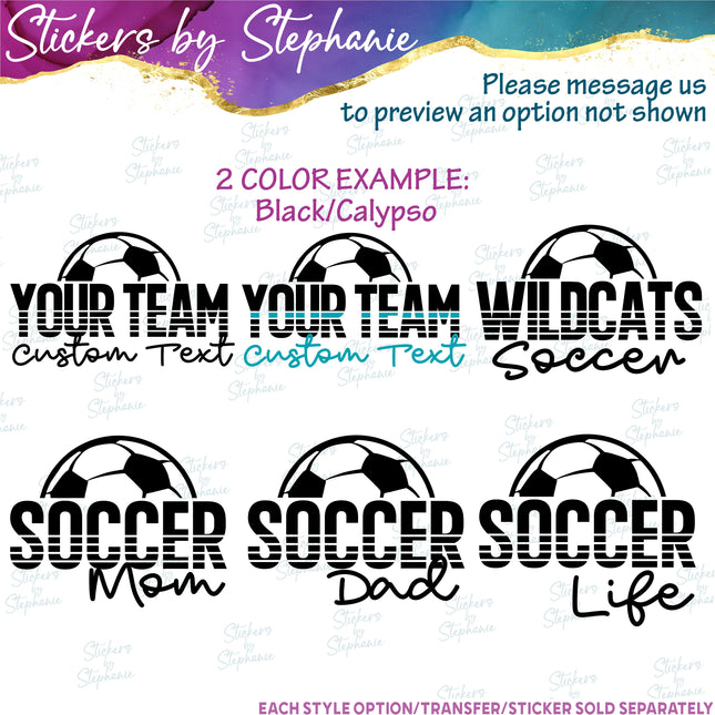 (s05-106) Soccer Mom Team Name Text Custom Iron-On Transfer