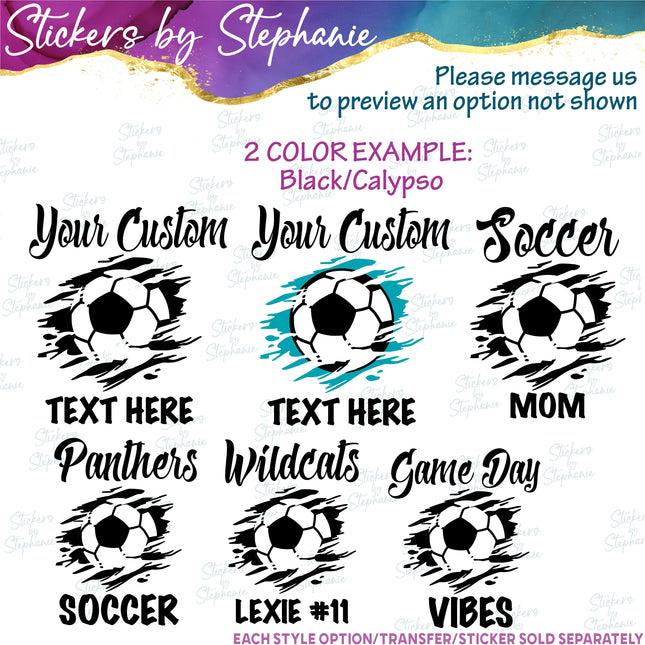 (s05-108) Soccer Mom Team Name Text Custom Iron-On Transfer