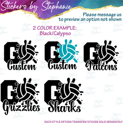 (s05-111) Volleyball Go Team Name Text Custom Iron-On Transfer