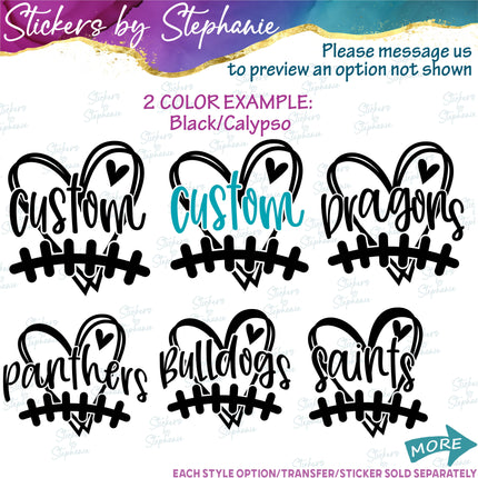 (s05-118) Baseball Football Laces Team Name Text Custom Iron-On Transfer