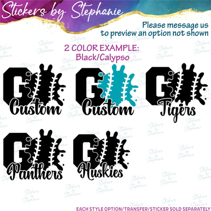 (s05-119) Baseball Softball Go Team Name Text Custom Iron-On Transfer