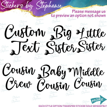 (s05-012) Big Little Sister Cousin Mermaid Family Custom Iron-On Transfer