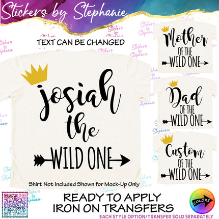 (s05-146) Mom Family of the Wild One Text Custom Iron-On Transfer