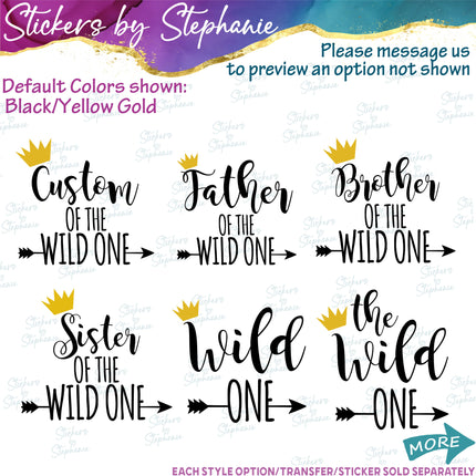 (s05-146) Mom Family of the Wild One Text Custom Iron-On Transfer