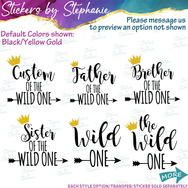(s05-146) Mom Family of the Wild One Text Custom Iron-On Transfer