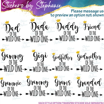 (s05-146) Mom Family of the Wild One Text Custom Iron-On Transfer