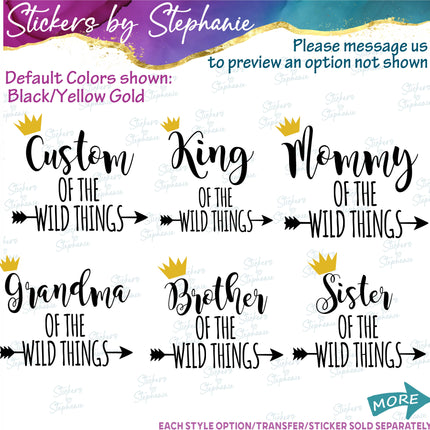 (s05-149) Mom Family of the Wild Things Text Custom Iron-On Transfer