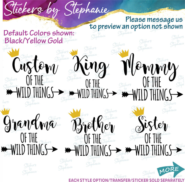 (s05-149) Mom Family of the Wild Things Text Custom Iron-On Transfer