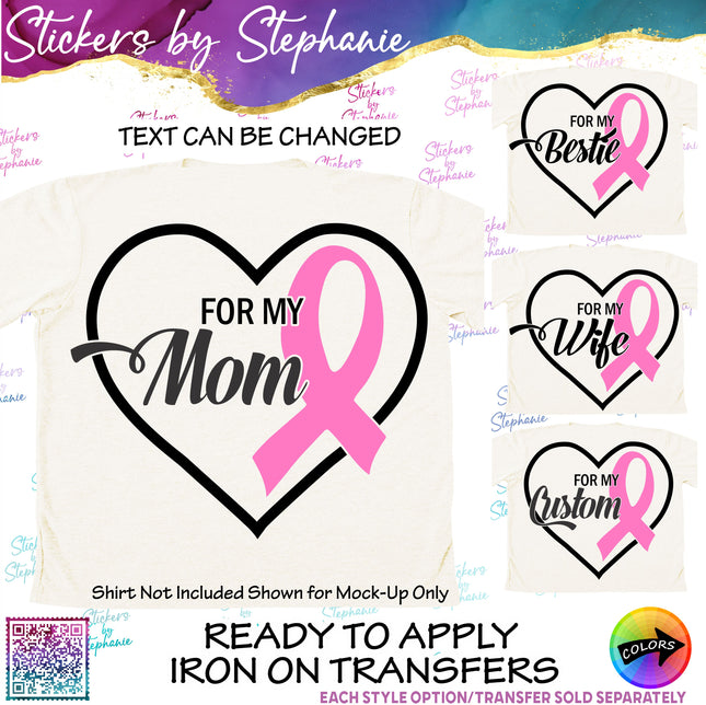 (s05-152) For My Mom Sister Bestie Text Custom Iron-On Transfer