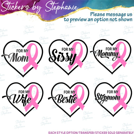 (s05-152) For My Mom Sister Bestie Text Custom Iron-On Transfer