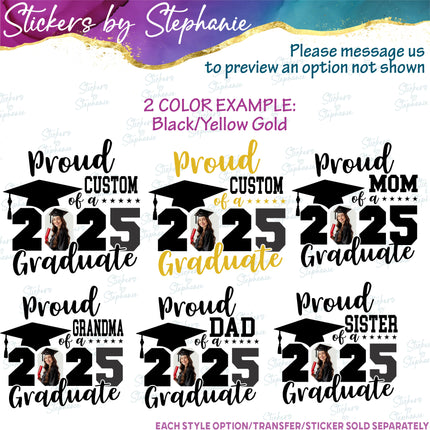 (s05-153) Proud Mom of the Graduate Family Custom Photo Iron-On Transfer