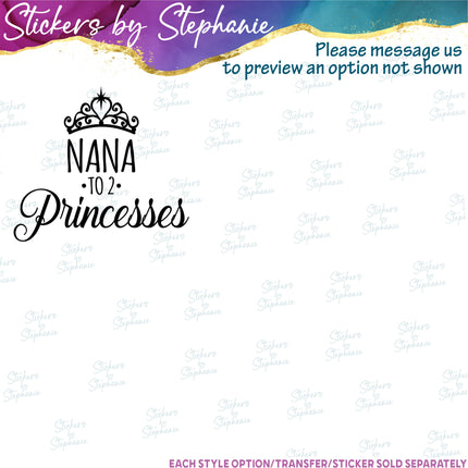 (s05-155) Mom Dad of the Princess Text Custom Iron-On Transfer
