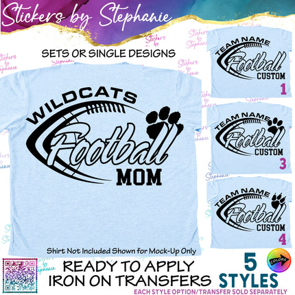 (s05-158) Football Team Name Mom Family Custom Iron-On Transfer