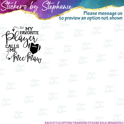 (s05-159) Football My Favorite Player Players Call Me Mom Family Custom Iron-On Transfer