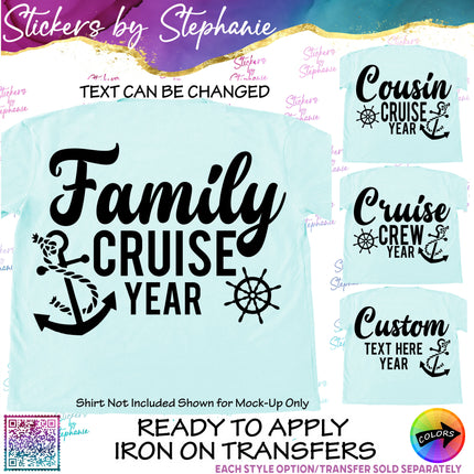 (s05-186) Family Vacation Cruise Trip Custom Iron-On Transfer