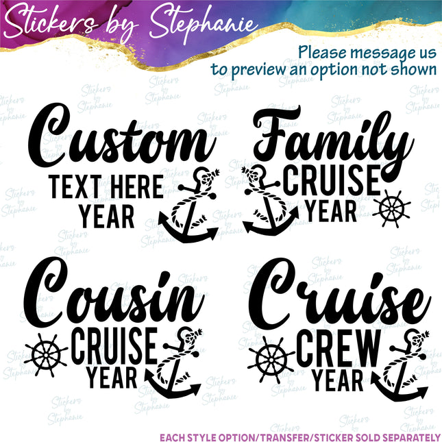(s05-186) Family Vacation Cruise Trip Custom Iron-On Transfer