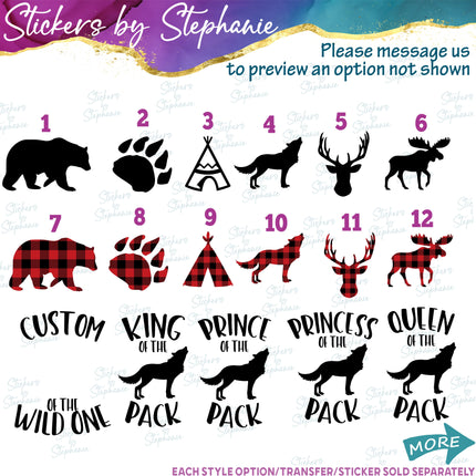 (s05-189) Mom Dad of the Wild One Custom Iron-On Transfer or Sticker