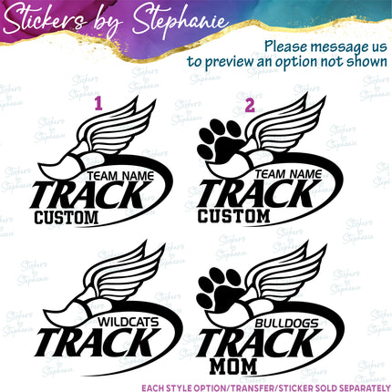 (s05-193) Track CC Team Name Mom Family Custom Iron-On Transfer