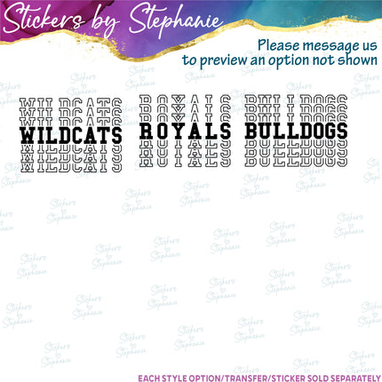 (CT-6001) Super Stacked Custom Text Iron-On Transfer or Sticker