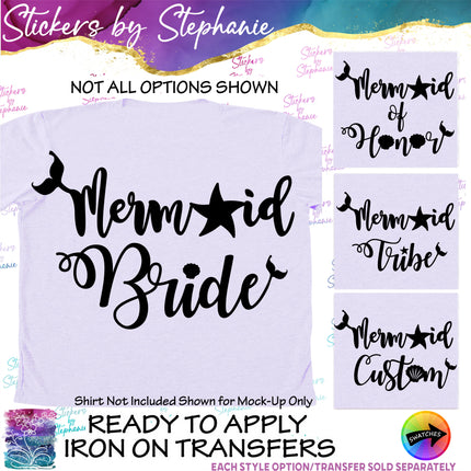 (s05-020) Mermaid Bride Squad Tribe of Honor Custom Iron-On Transfer