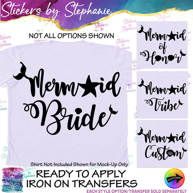 (s05-020) Mermaid Bride Squad Tribe of Honor Custom Iron-On Transfer