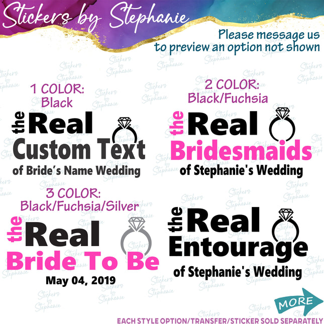 (s05-206) The Real Custom Wedding Iron-On Transfer or Sticker