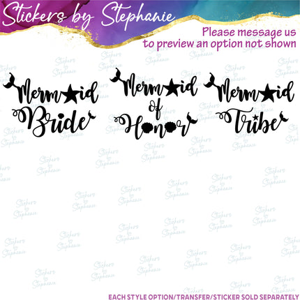 (s05-020) Mermaid Bride Squad Tribe of Honor Custom Iron-On Transfer