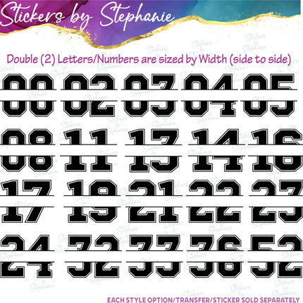 (s05-216) Letter or Number Team Name Custom Text Iron-On Transfer or Sticker