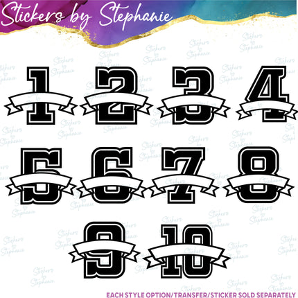 (s05-217) Letter or Number Team Name Custom Text Iron-On Transfer or Sticker