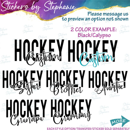 (s05-231) Hockey Mom Custom Family Iron-On Transfer or Sticker