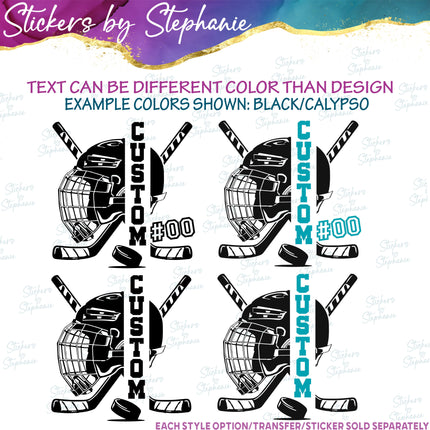 (s05-234) Hockey Team Name Text Custom Iron-On Transfer or Sticker