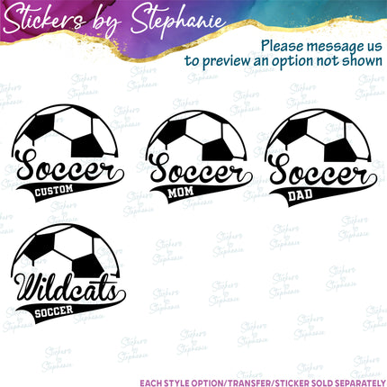(s05-259) Soccer Mom Team Name Custom Iron-On Transfer or Sticker