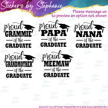 (s05-025) Proud Mom Family Custom of the Graduate Iron-On Transfer or Sticker