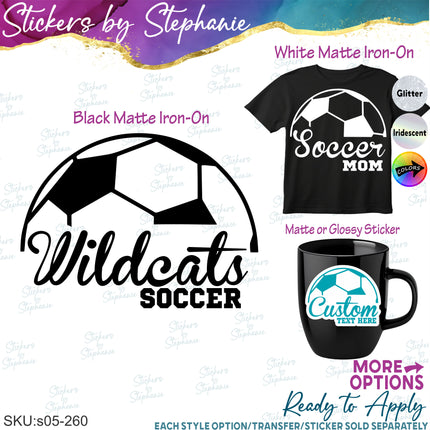 (s05-260) Soccer Mom Team Name Custom Iron-On Transfer or Sticker