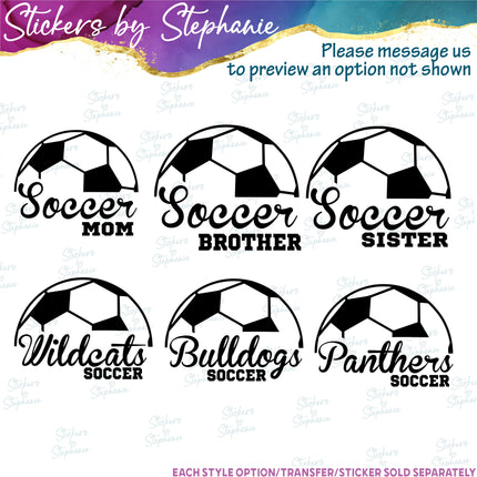 (s05-260) Soccer Mom Team Name Custom Iron-On Transfer or Sticker