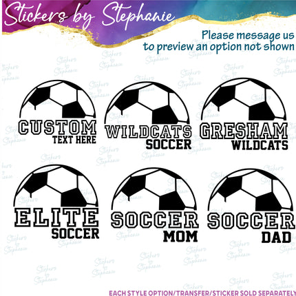 (s05-261) Soccer Mom Team Name Custom Iron-On Transfer or Sticker