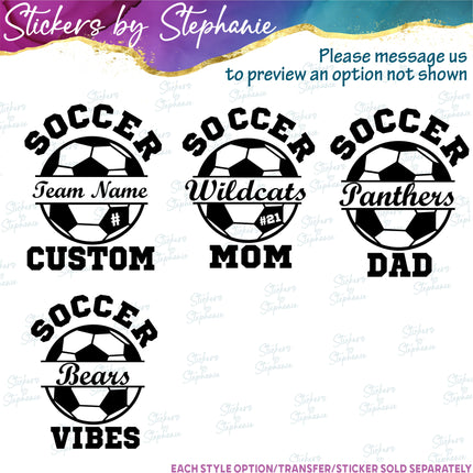 (s05-262) Soccer Mom Team Name Custom Iron-On Transfer or Sticker