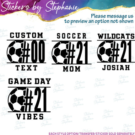 (s05-263) Soccer Mom Team Name Player Number Custom Iron-On Transfer or Sticker