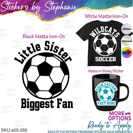 (s05-266) Soccer Team Name Custom Iron-On Transfer or Sticker