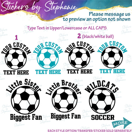 (s05-266) Soccer Team Name Custom Iron-On Transfer or Sticker