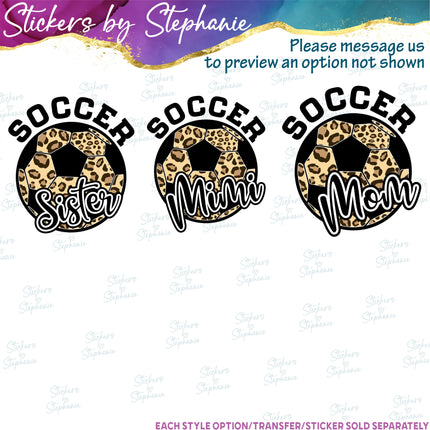 (s05-267) Soccer Mom Family Custom Iron-On Transfer or Sticker